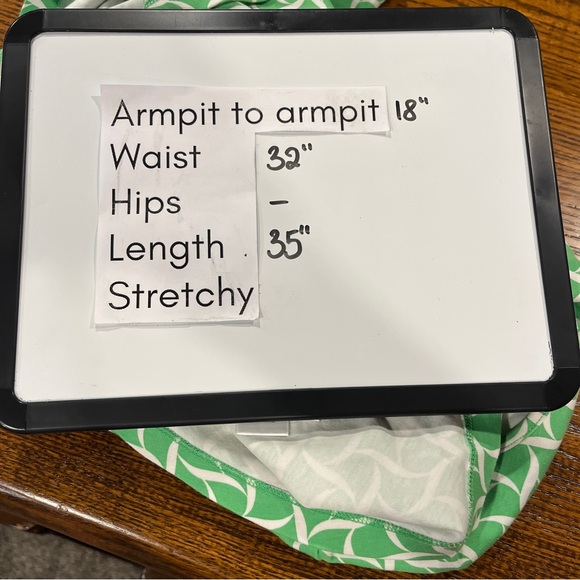 New York & Company Green Geometric A-Line Dress | Size L | Sleeveless - Picture 7 of 11